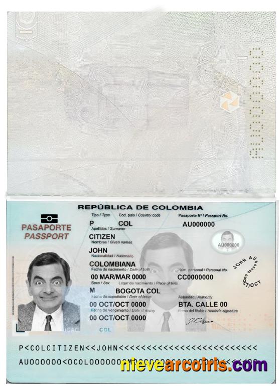 Colombia passport 2018-present